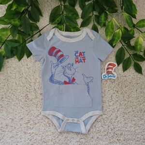 Baby Boy Dr. Seuss Powder Blue Onesie (6-9 Months)